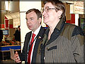 Victor Zubarev, the State Duma Deputy, and Yevgenia Bukharova, the Dean of the Economic Department of the Science Institute of Siberian Federal University