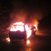 Во дворе дома в Академгородке сгорел автомобиль, предполагается поджог (видео)
