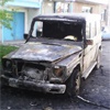 На улице Молокова в Красноярске сгорел внедорожник Mercedes