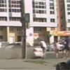 На ул. 9 Мая в Красноярске Honda после ДТП врезалась в пешеходов (видео)