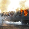 В Хакасии для учений подожгли старый железнодорожный вагон