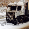 На трассе под Красноярском сгорел грузовик (видео)
