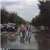 Красноярских водителей возмутила невнимательность пешехода с ребенком (видео)
