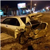 На правобережье Красноярска водитель протаранил припаркованные авто