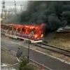 В депо на правобережье Красноярска сгорел трамвай (видео)