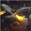 На темном Ярыгинском проезде Mitsubishi разбил машину такси. Ее забрали на штрафстоянку