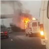 На Северном шоссе загорелась машина скорой помощи (видео)