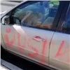 В Покровском кто-то написал известный слоган на припаркованном «Форде» (видео)