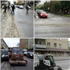По дороге в центре Красноярска размазали бетон