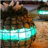 Возле автовокзала Красноярска появились огромные ёлочные шары из камней и светильников