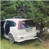 На спуске от СФУ нетрезвая автоледи устроила ДТП с двумя машинами и «спряталась» под деревьями (видео)