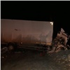 В Канском районе Красноярского края столкнулись два грузовика. Один из них вспыхнул (видео)