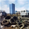 Десятки покрышек вмерзли в грунт под Вантовым мостом в Красноярске (видео)
